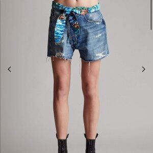 R13 Cross Over Tie Waist Shorts Sz 26 NWT